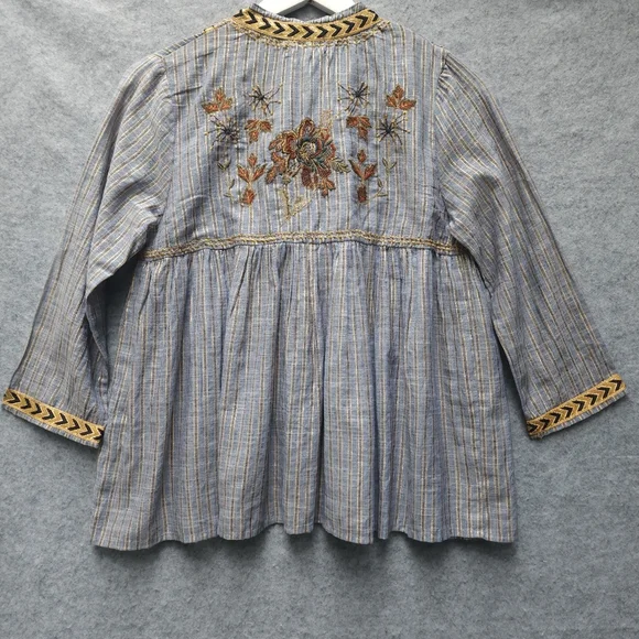 Jot Embroidered Striped Blouse with Tassel Details - Picture 4 of 10